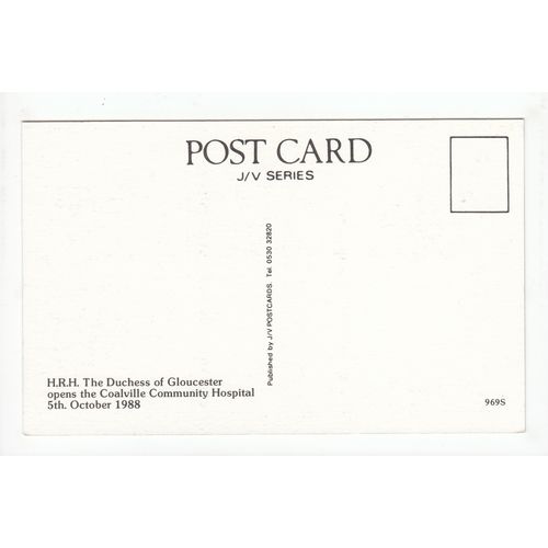 HRH Duchess of Gloucester Opens Coalville Community Hospital Postcard 1988