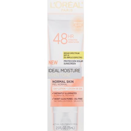 L'Oreal Ideal Moisture Even Tone Day Lotion SPF 25 Normal Skin 2.5 oz