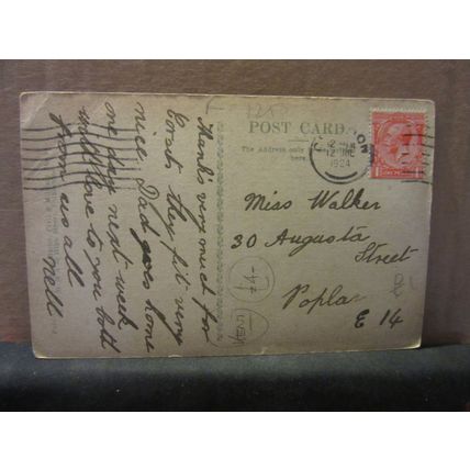 FROG HOLT, NEWINGTON, KENT used antique postcard by Sidney Baron 1924 pm