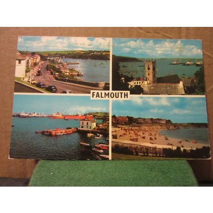 multiview, FALMOUTH, CORNWALL used postcard 1972 postmark =