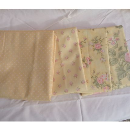 4 Pattern Moda Quilting Fabric Lot 18x42 Inches Cotton Moondance Yellows Sewing