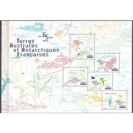 TAAF 2020 Bloc Feuillet 65 Ans des TAAF Iles Neuf **