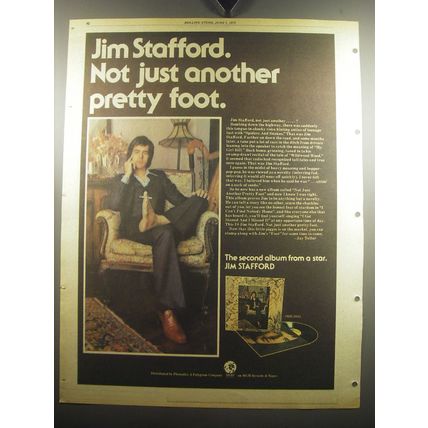 1975 Jim Stafford Not Just Another Pretty Foot Album Advertisement