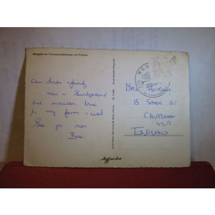 WEGGIS , SWITZERLAND used postcard 1966 postmark =