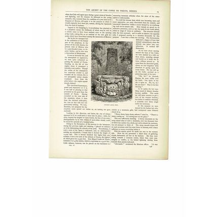 Ancient Aztec Idol, Mexico, Book Illustration (Print), c1880
