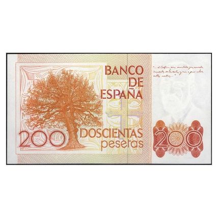 Spain 1980 [BLL] 200 pesetas. Spanish State. Leopoldo Alas Clarín (SC)