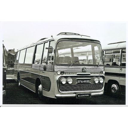 Black & White Photo of Viking Coaches of Woodville, Burton-on-Trent - EFA 495D