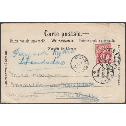 Flüelen und Bristenstock, Uri, 1903 - Charnaux Frères AK