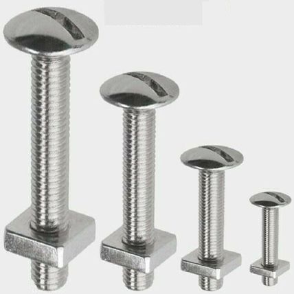 A2 STAINLESS STEEL SLOTTED ROOFING ROOF BOLTS SQAURE NUTS MUSHROOM MACHINE SCREW
