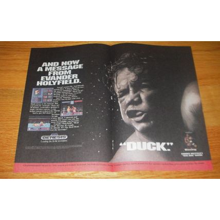 1992 Sega Genesis Evander Holyfield's Real Deal Boxing Video Game Advertisement