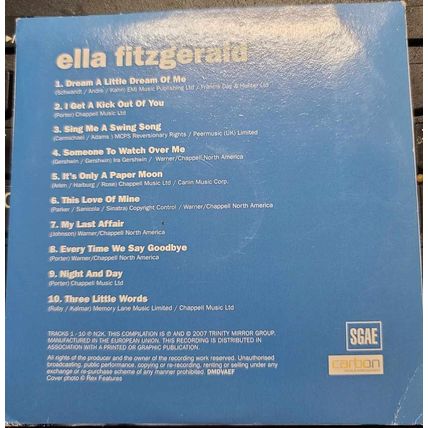 Ella Fitzgerald CD Promo The Daily Mail Legends Series A 10 Track Album