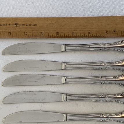 Set of 6 Estia Cascade Stainless Steel Flatware Knives Knife 8.5" Vintage Korea