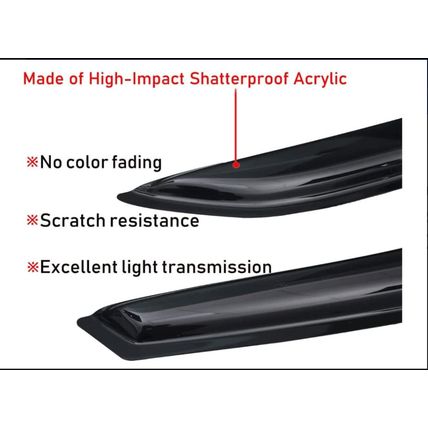Lightronic Visors Vent , 4-Pieces Set, Fits 2001-2004 Toyota Tacoma, Double Cab