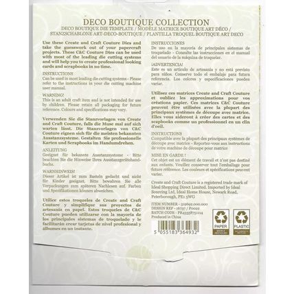 Couture. Deco Boutique Collection - Template 16737 Die Set. Die Cutting Crafts