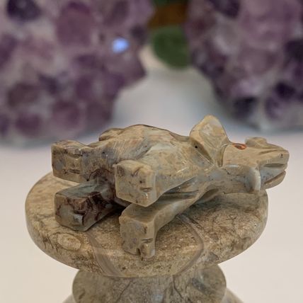 Steatite Elephant Soapstone Figurine MINI Carved Crystal Animal Stone Lucky Pet