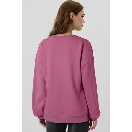 Valerian Solid Fleece Lined Drop Shoulder High Low Sweatshirt