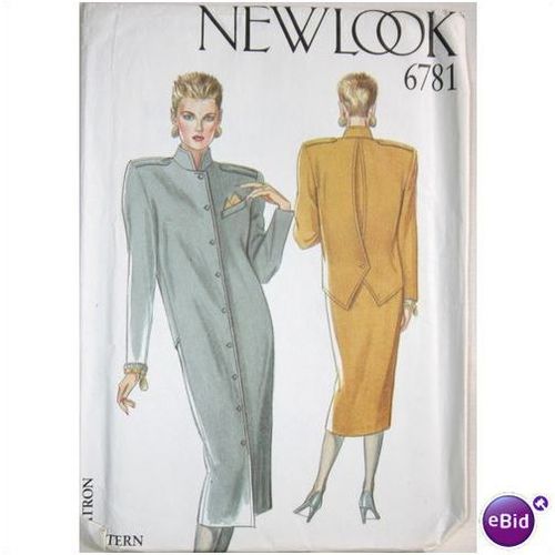 Vintage 1980 Coat Dress Sewing Pattern Size 8 10 New Look Stunning