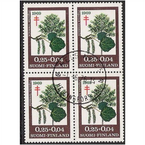 Mi 658 x 4: 25 p. + 4 p. Anti-tuberculosis Fund: Trees: Aspen (Populus tremula).