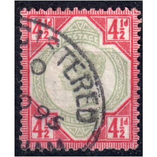 sg206 41/2d green & carmine CDS fine used (R1793)