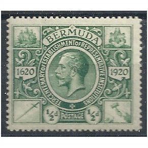 Bermuda 1921 SG75 1/2d Green Mounted Mint . .