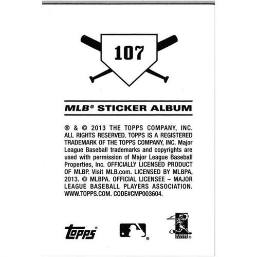 2013 Topps MLB Sticker Collection - #107 - Bud Norris