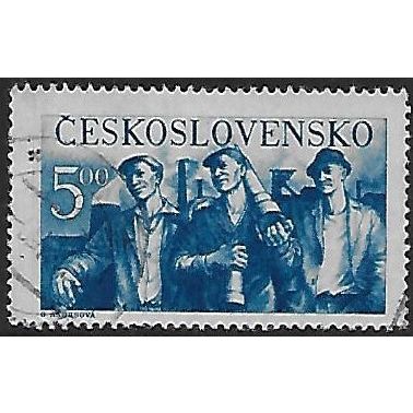 Mi 617: 5 Kč deep blue 5th Anniversary of the People's Republic.