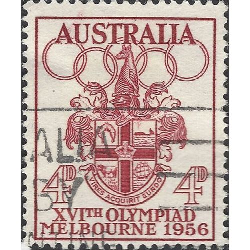 AUSTRALIA, OLYMPICS, Melbourne, red 1956, 4d, #4