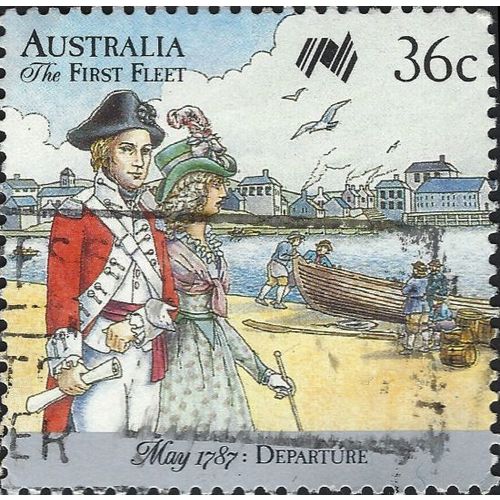 AUSTRALIA, SHIP, First Fleet, Royal Marine, green 1987, 36c