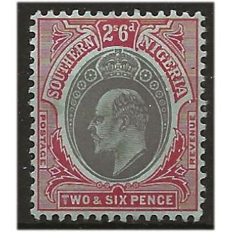 Southern Nigeria 1912 SG53 2/6d Black & Red/Blue Mounted Mint . .. .