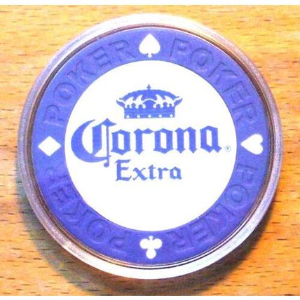 (1) Corona Extra Beer Poker Chip Golf Ball Marker - Blue