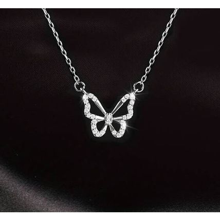 Fashion Double Layer Butterfly Pendant Chain Necklace Womens Jewelry Gift