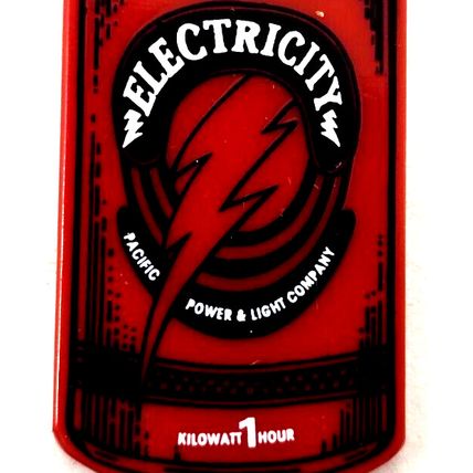 Electricity Pacific Power & Light Co. Advertising Keychain Charm Fob Bag Luggage