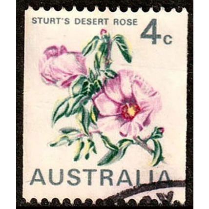 Australia 1970 Flowers Sturt's Desert Rose 4c Used Stamp coil