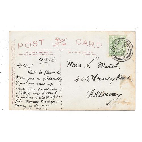 SUPER REAL PHOTOGRAPHIC POSTCARD OF ACTRESS MISS SYBIL ARUNDALE POSTED 1906(933)