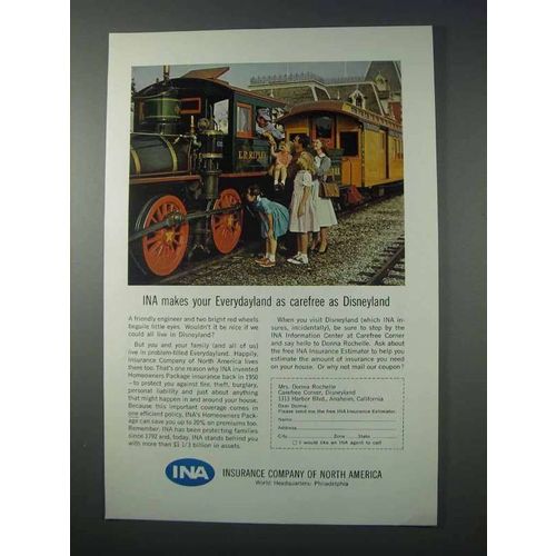 1963 INA Insurance Company of North America Ad - Disney