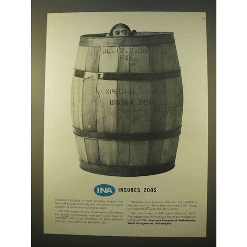 1963 INA Insurance Company of North America Ad - Zoos