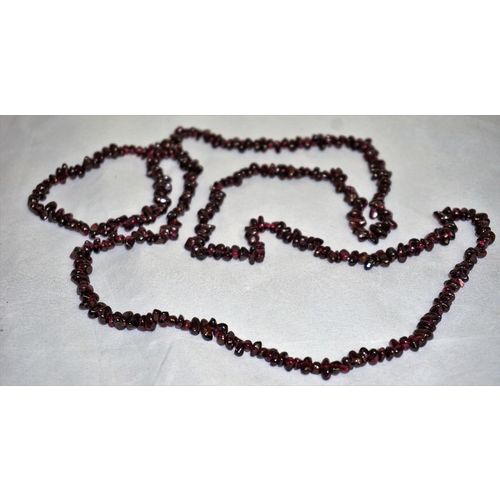 Bohemian Garnet Endless Bead Necklace 34" Long Vintage Opera Length