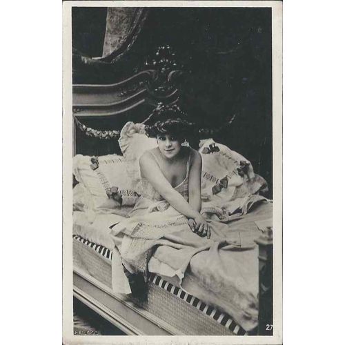 Real Photo Beautiful Woman in bed c.1910 MINT VG RP