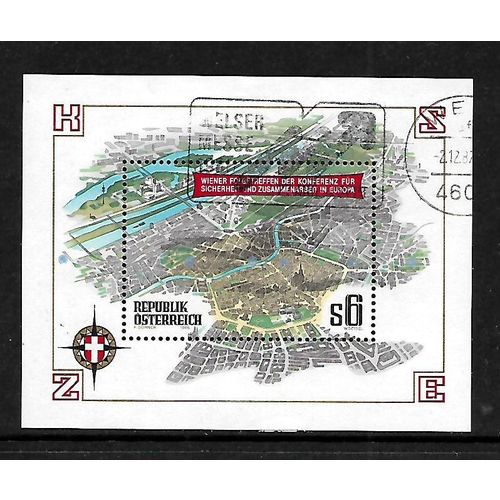 AUSTRIA 1986 EUROPEAN CONFERENCE FOR SECURITY 6s MIN SHEET FINE USED#2