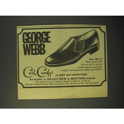 1964 George Webb Nos. 560/1/2 Shoes Ad - Cush Cumfys so light and comfortable