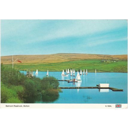 6x4 Continental size printed postcard of Belmont Reservoir Bolton Lancashire