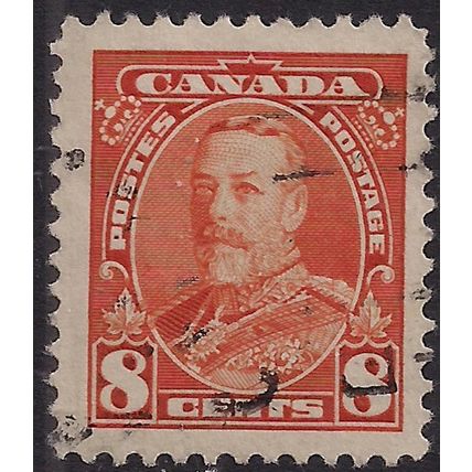 Canada 1935 KGV 8ct Orange Portrait KGV used SG 346 ( M1295 )