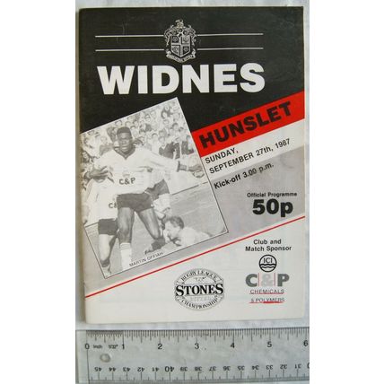 1987 programme Widnes v. Hunslet