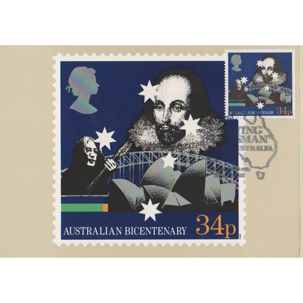 GB 1988 Australian Bicentenary 34p PHQ special Flying Scotsman pm