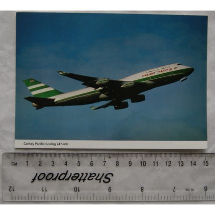 old postcard Cathay Pacific Boeing 747-400