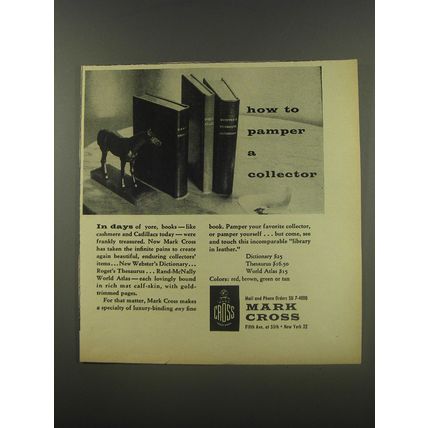 1956 Mark Cross Advertisement - Webster's Dictionary, Roget's Thesaurus