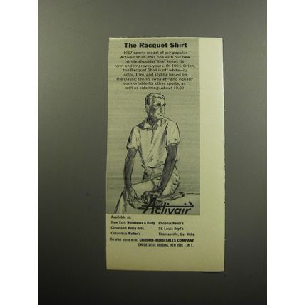 1957 Activair Racquet Shirt Advertisement