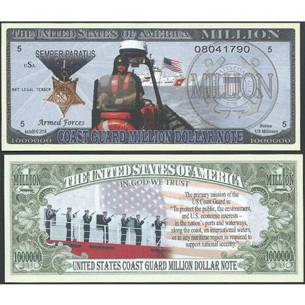 United States Coast Guard Novelty Note / Bill / Money - Wholesale Lot Of 200
