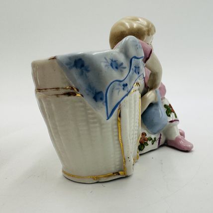 Conta & Boehme Figurine Girl Resting Porcelain German 1890 Antique Small Detail