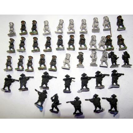 25mm medieval japanese infantry wargames white metal